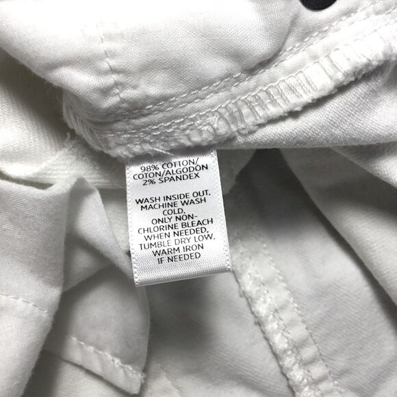 Cotton spandex white mini denim skirt with distress belt loops beach summer W28 - Picture 4 of 4